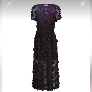 Alice McCall Could It Be Dress Cover Only Black Sheer Flower Appliqué V-Neck 4